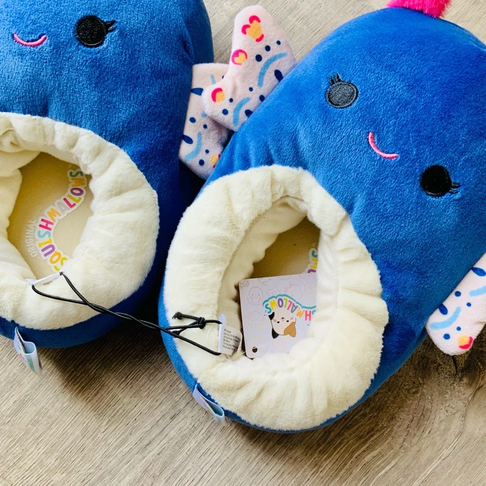 NWT📚 Squishmallows Butterfly Slippers Big Girl 4/5
